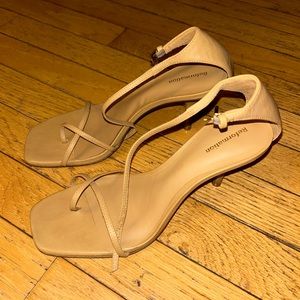 Reformation tan kitten heels!